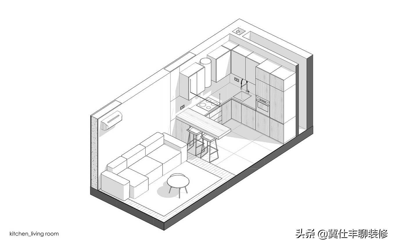 高级灰与高级黑，打造小宅的高级感（附平面图、3D图和实景图）