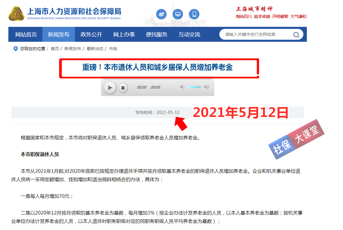 上海市养老金方案公布！退休人员要注意、有两个核算规则比较特殊