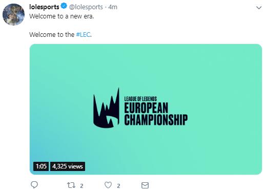 LOL：官方正式宣布EU.LCS的时代已经过去，从现在起我们叫LEC赛区