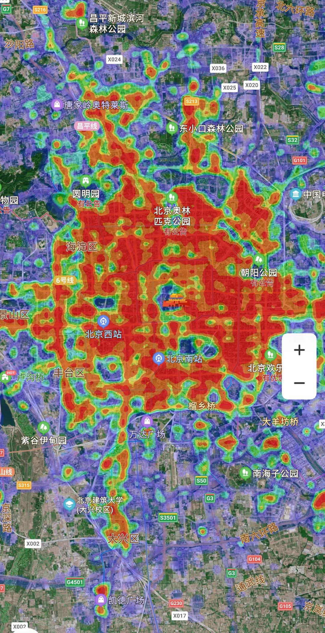 人口热力图百度地图图片