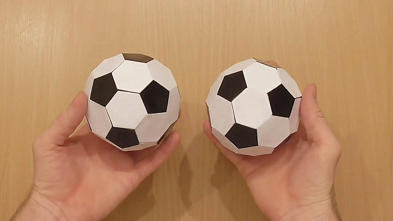 怎么用卡纸做足球平面(一个真正的纸足球，按照步骤学习，很快就能学会（步骤2-1）)