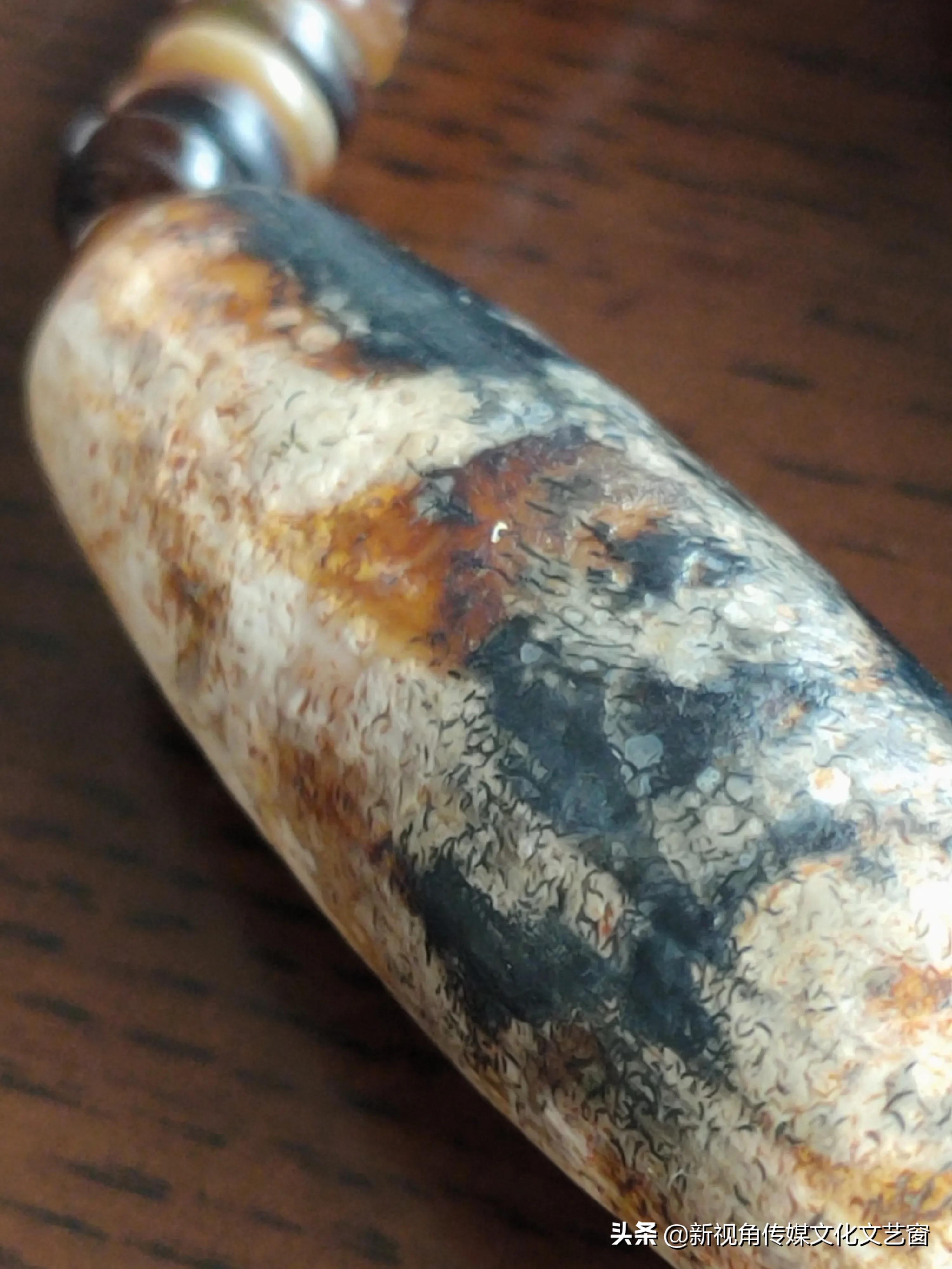 老火供天珠一对(九眼天珠的寓意) 第6张