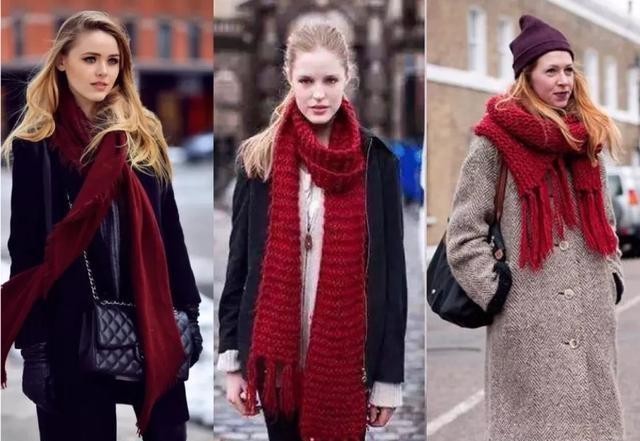 冬季搭配要会用“配饰”，各色围巾巧妙运用，秋冬时髦感倍增