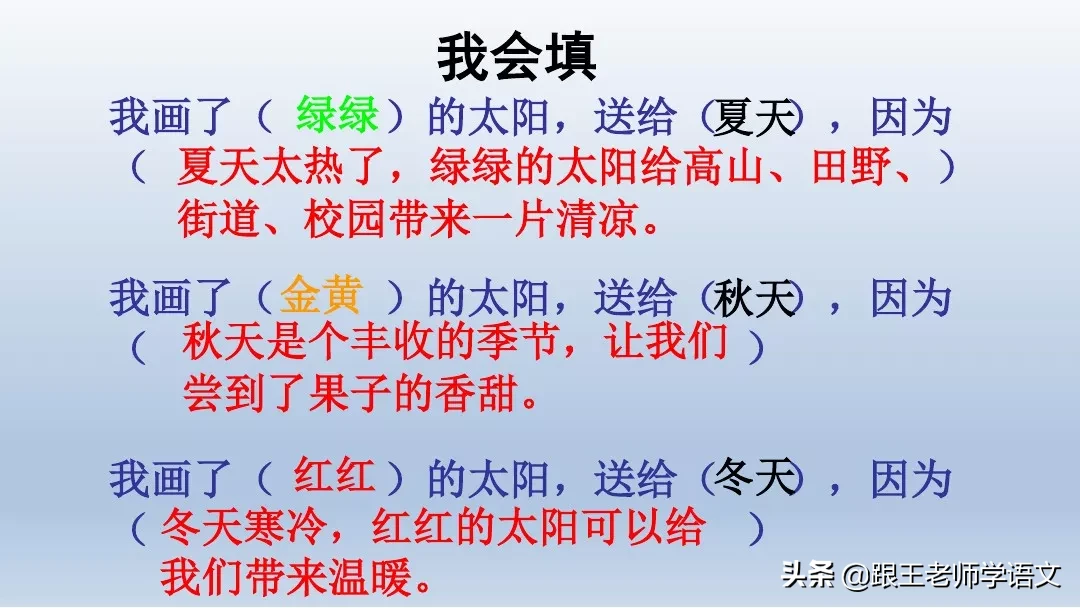 部编语文一年级下册4、四个太阳+朗读+知识点+图文解读