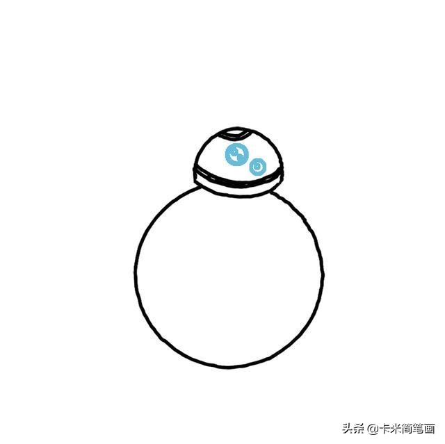 机器人简笔画 - 星球大战BB-8简笔画教程