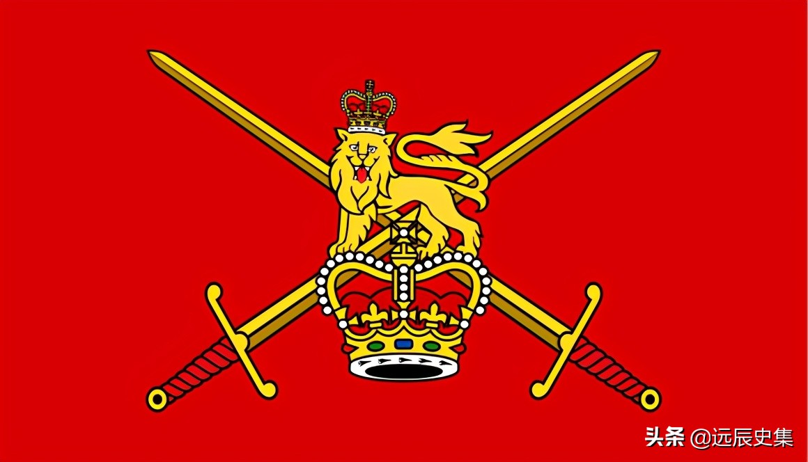 非正式的英国陆军用旗之二:红色底上面是英国陆军徽章.