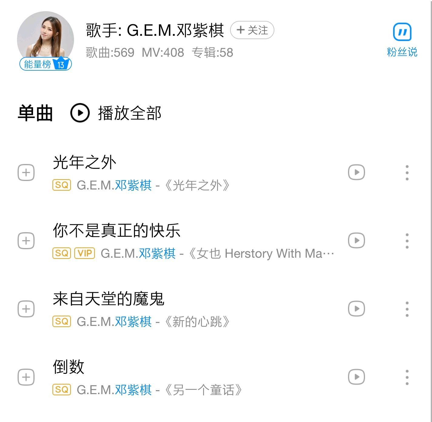 华语女歌手影响力榜，硬糖少女仅一人进榜，天后王菲人气依然很高