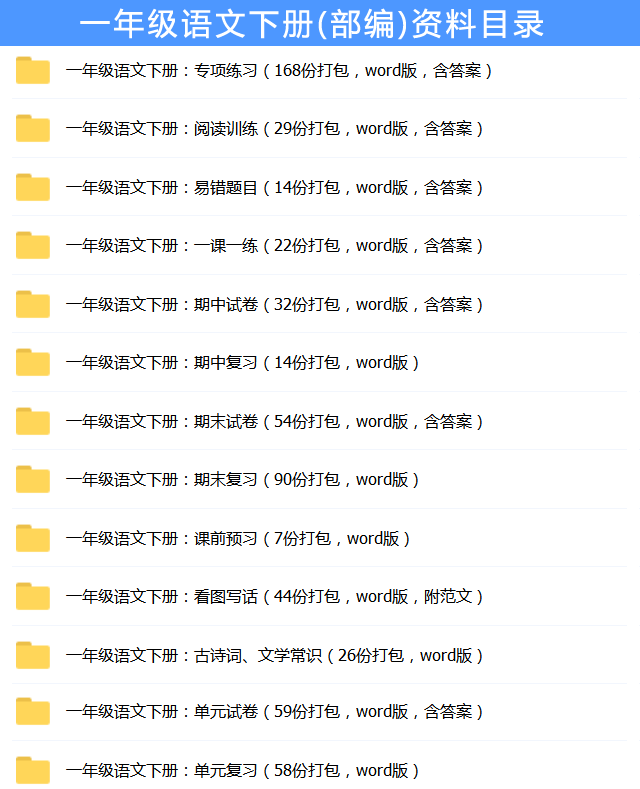 一年级语文下册：连词成句专项练习+期末复习汇总