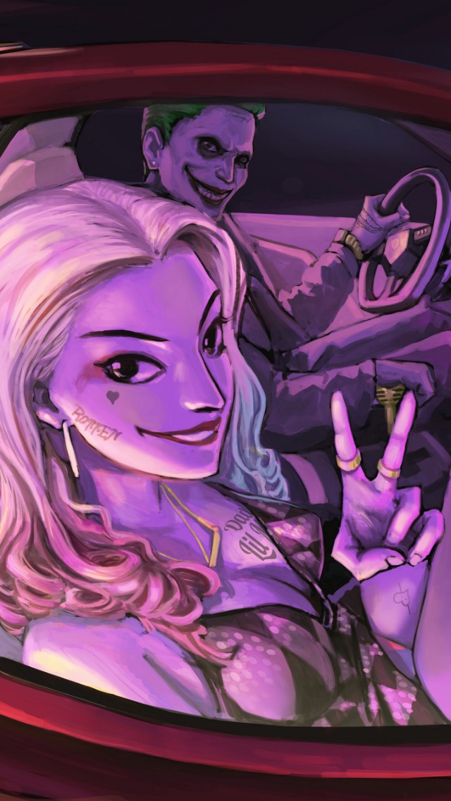 超清无水印全屏壁纸精选|你们要的小丑女,美艳杀手哈莉·奎茵