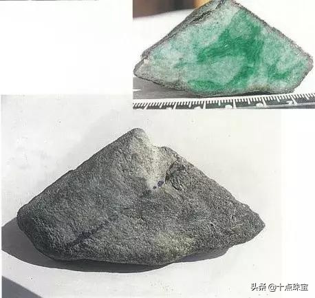 翡翠原石种类的鉴别和图解大全(翡翠石，识蟒带绿色，图文详解原石20种蟒的形态特征)