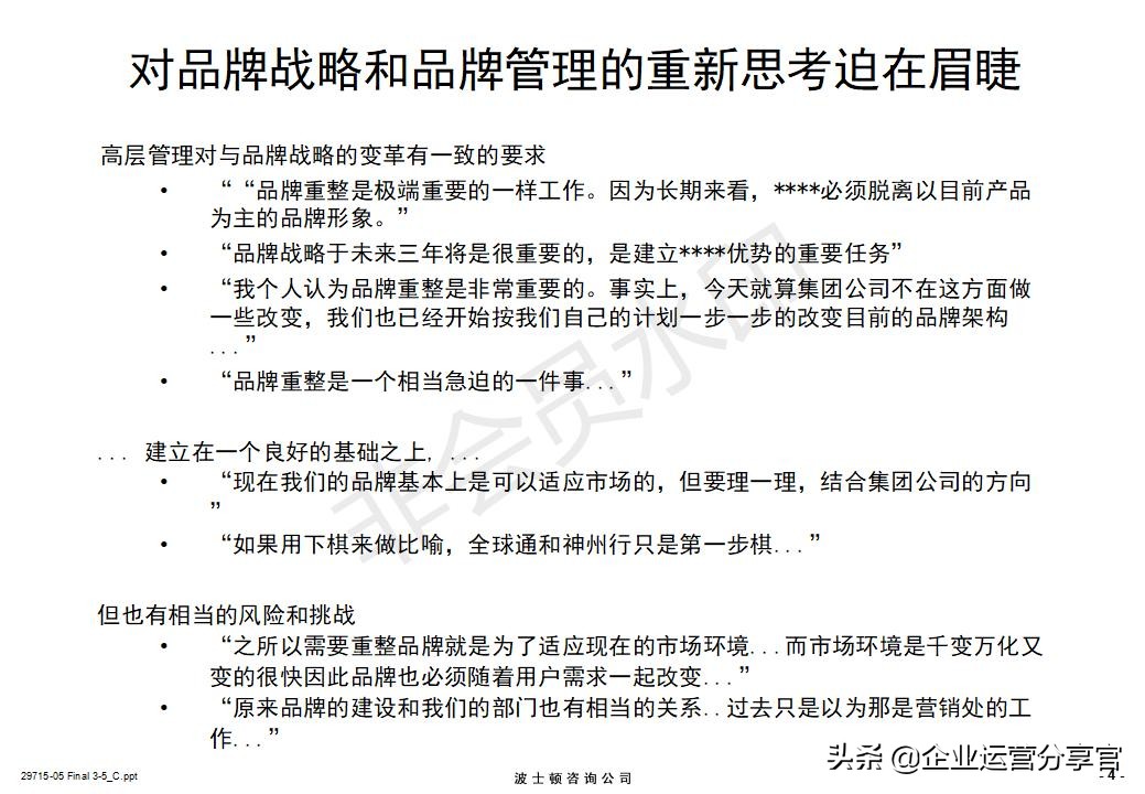 价值百万的波士顿咨询报告：某通讯集团品牌战略咨询案例