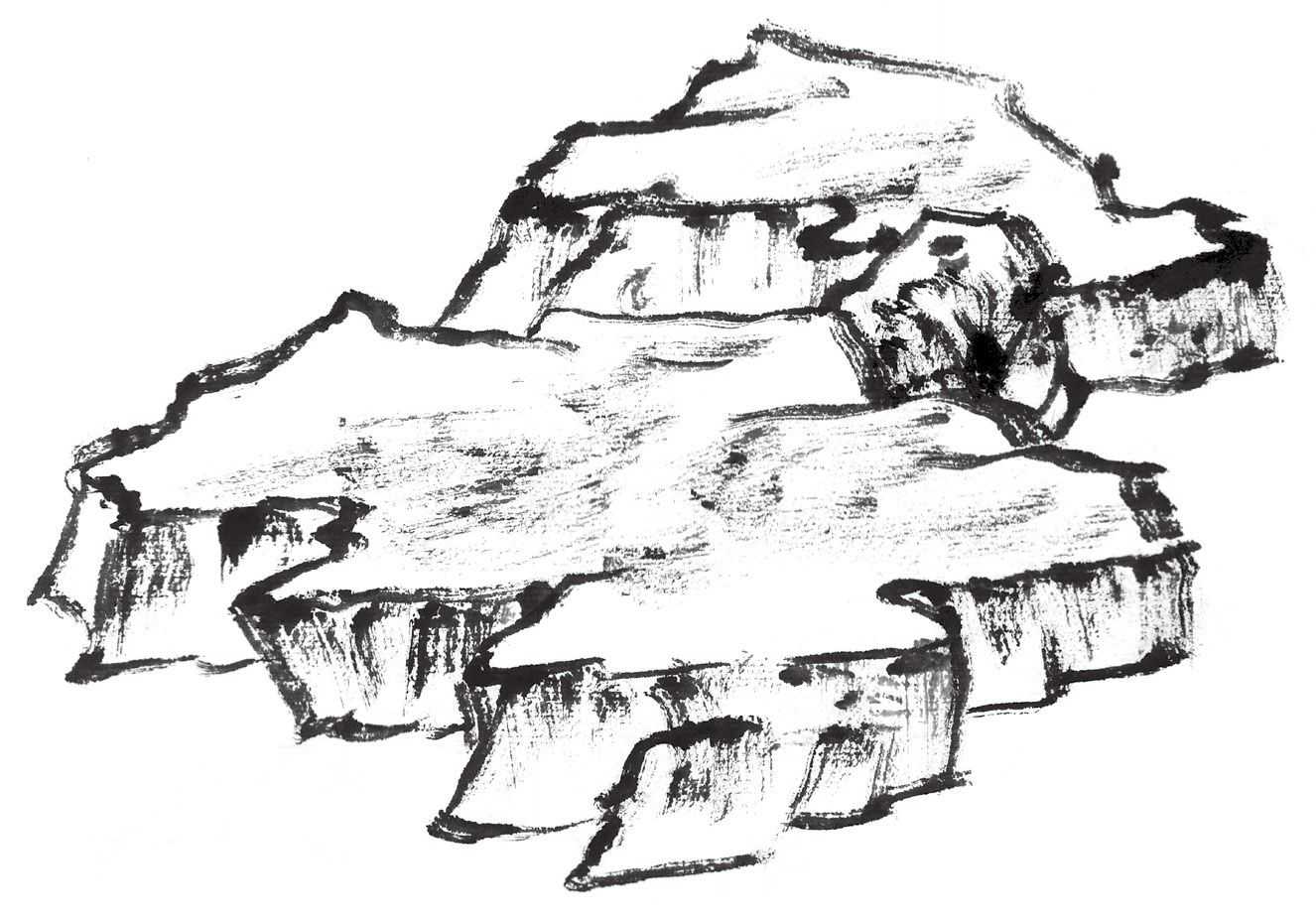 "石分三面"怎么理解?从图解教你画山石,简单易学,一看就会