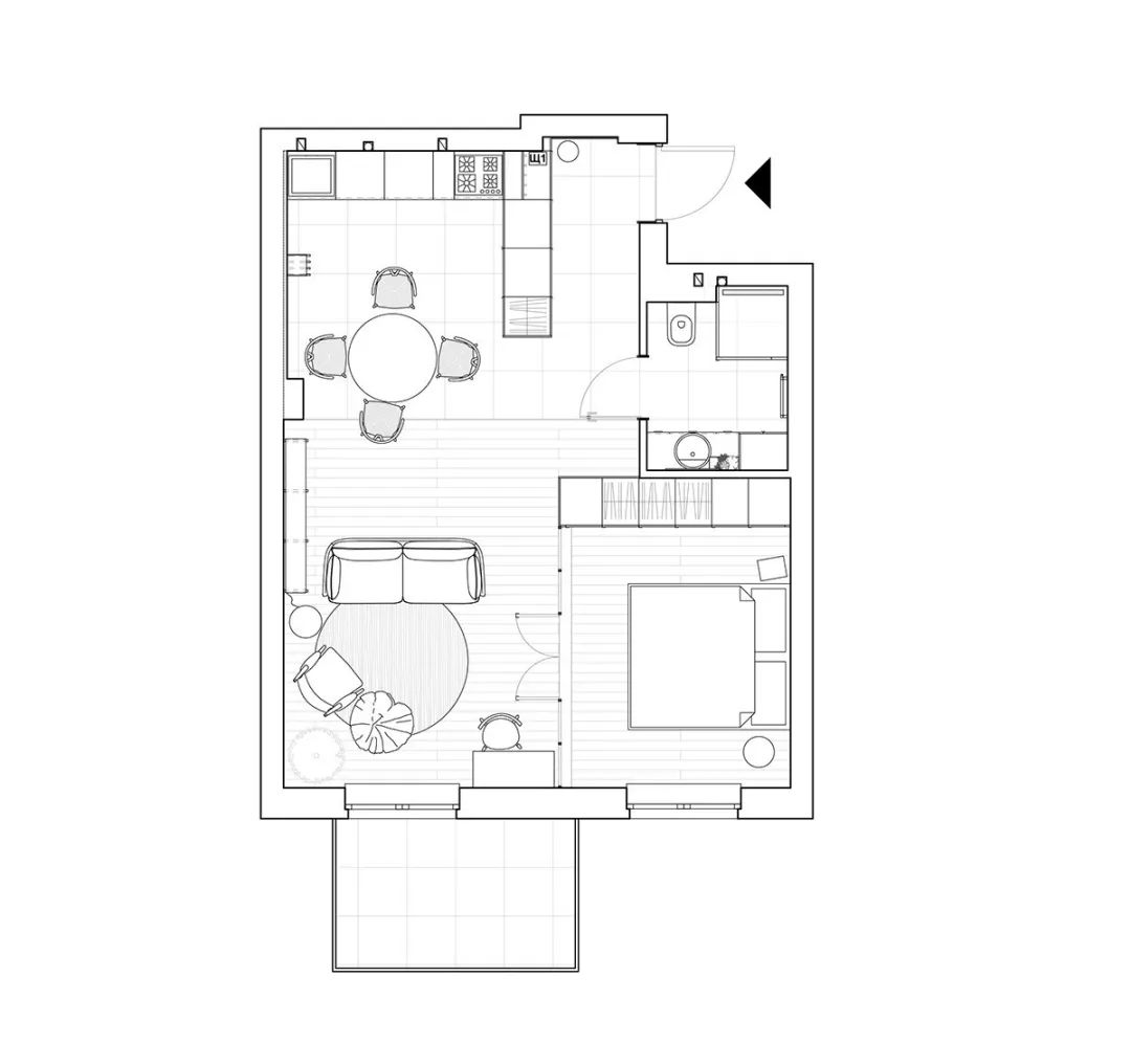 夫妻的50m²现代极简小家，开放式布局清新大气，进门就被吸引住了