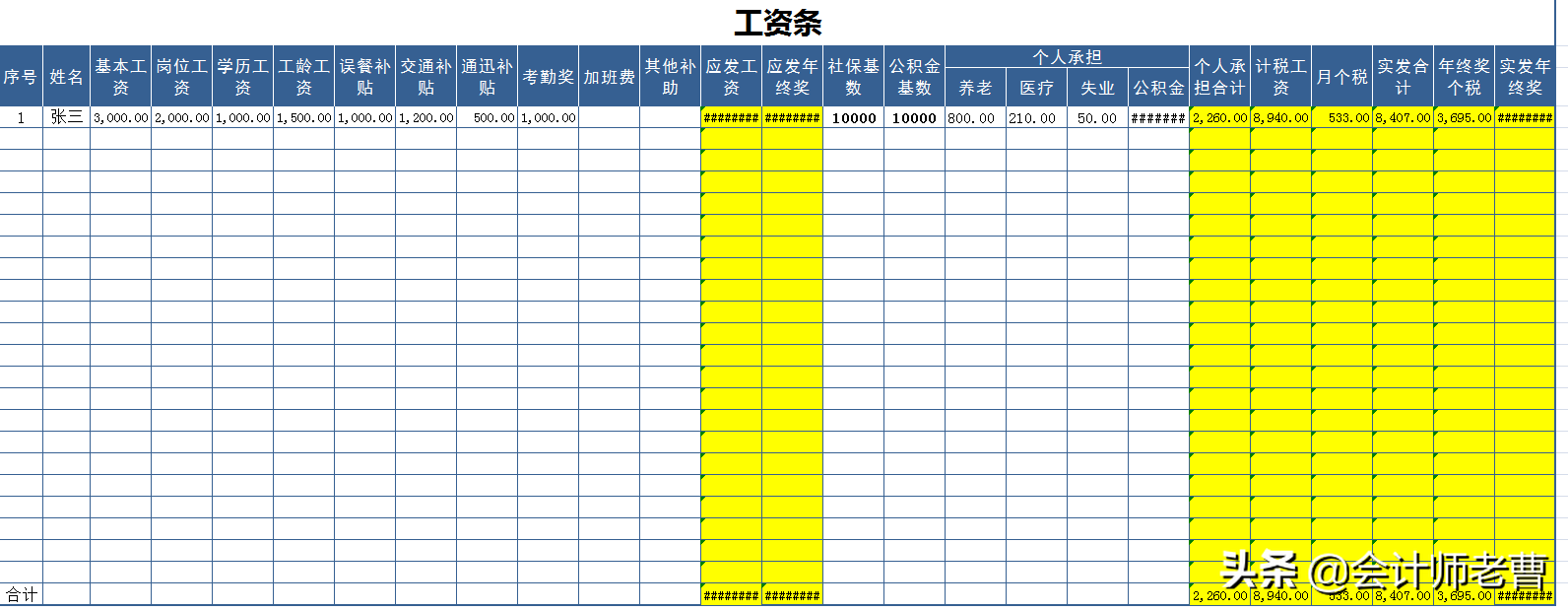 2021实用工资Excel全套模板（含公式），超详细！收藏