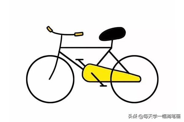 每天学一幅简笔画--自行车简笔画步骤图解教程