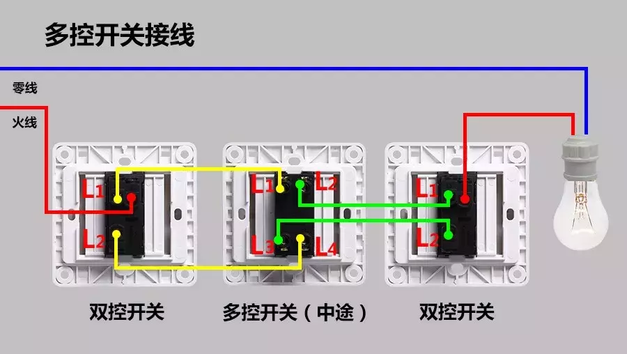 墙壁开关插座安装接线图解