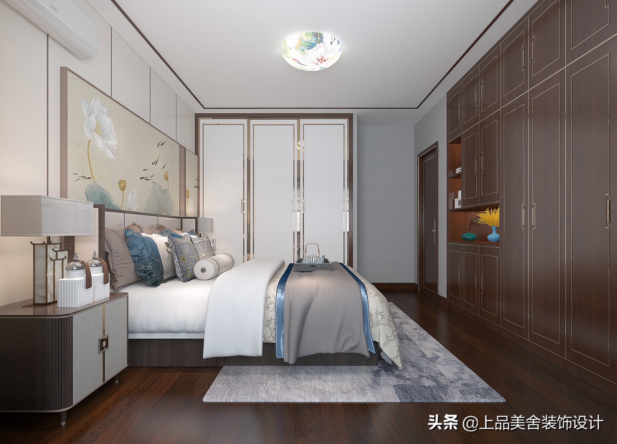 120㎡的小户型装中式，也能如此有格调，满屋柜子储物简直要逆天