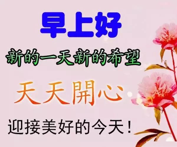 百花红正艳，快乐常相伴，蜜蜂嗡嗡叫，好运时缠绕，早安