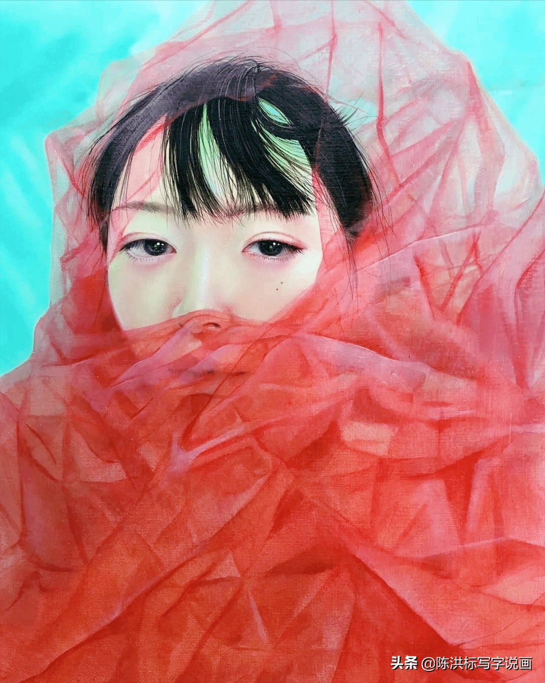 画中的人体太真实，少女伤心的泪水清晰可看，神情楚楚可怜惹人爱