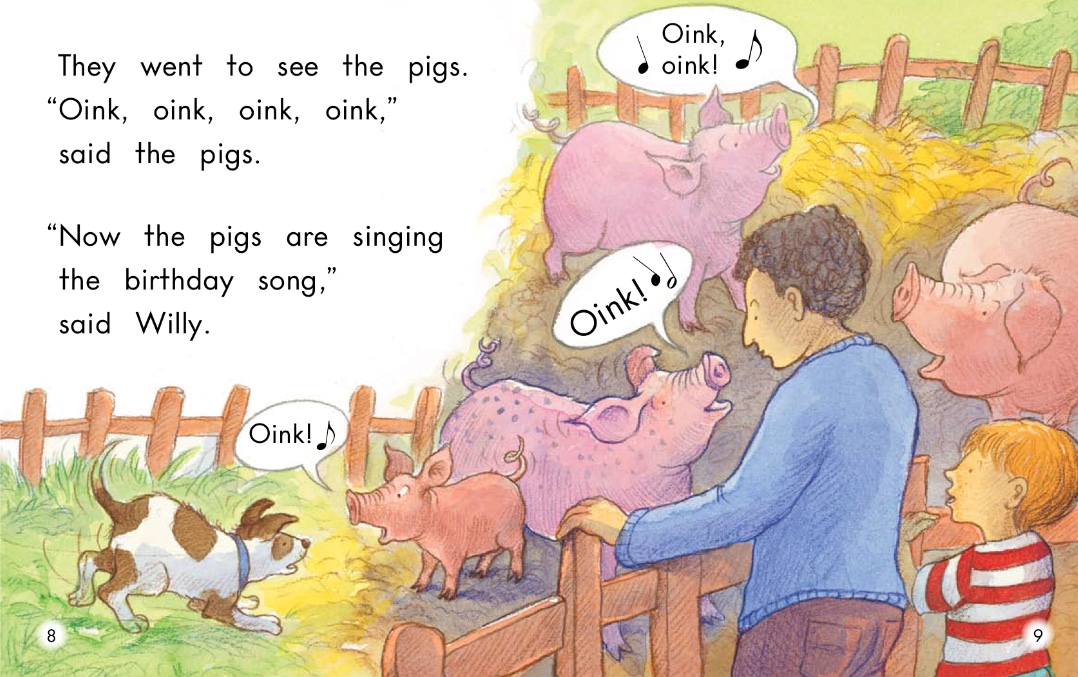 英语有声绘本阅读:《The Birthday Song》听小猪唱歌