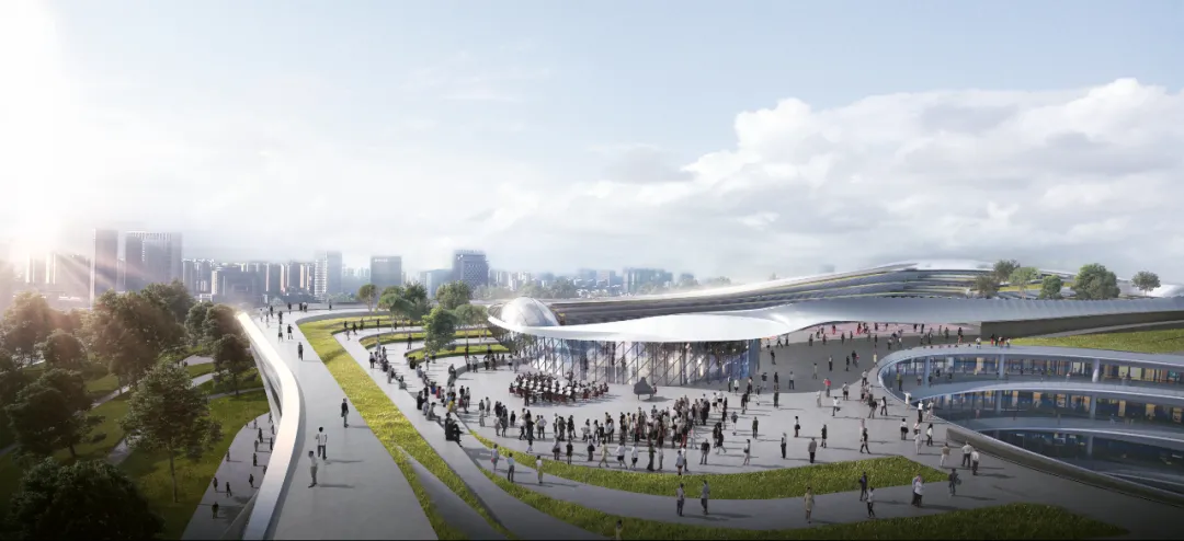 杭州萧山城市文化公园设计方案,如“星系”转动汇聚