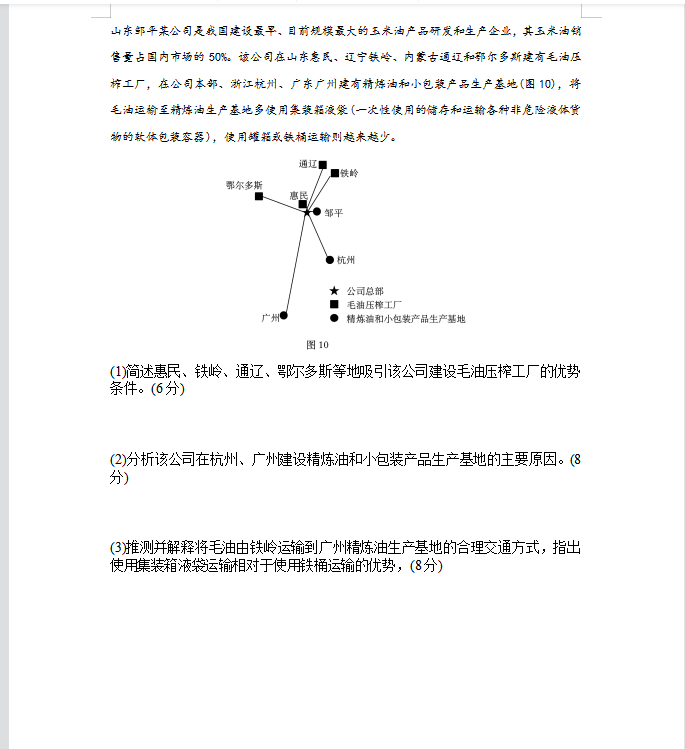 高考地理全国+地方真题高清7套（答案解析）转给孩子