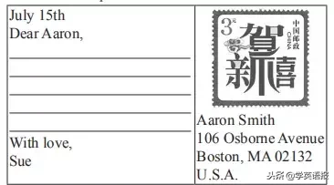 中考英语写作训练指导-写一张明信片