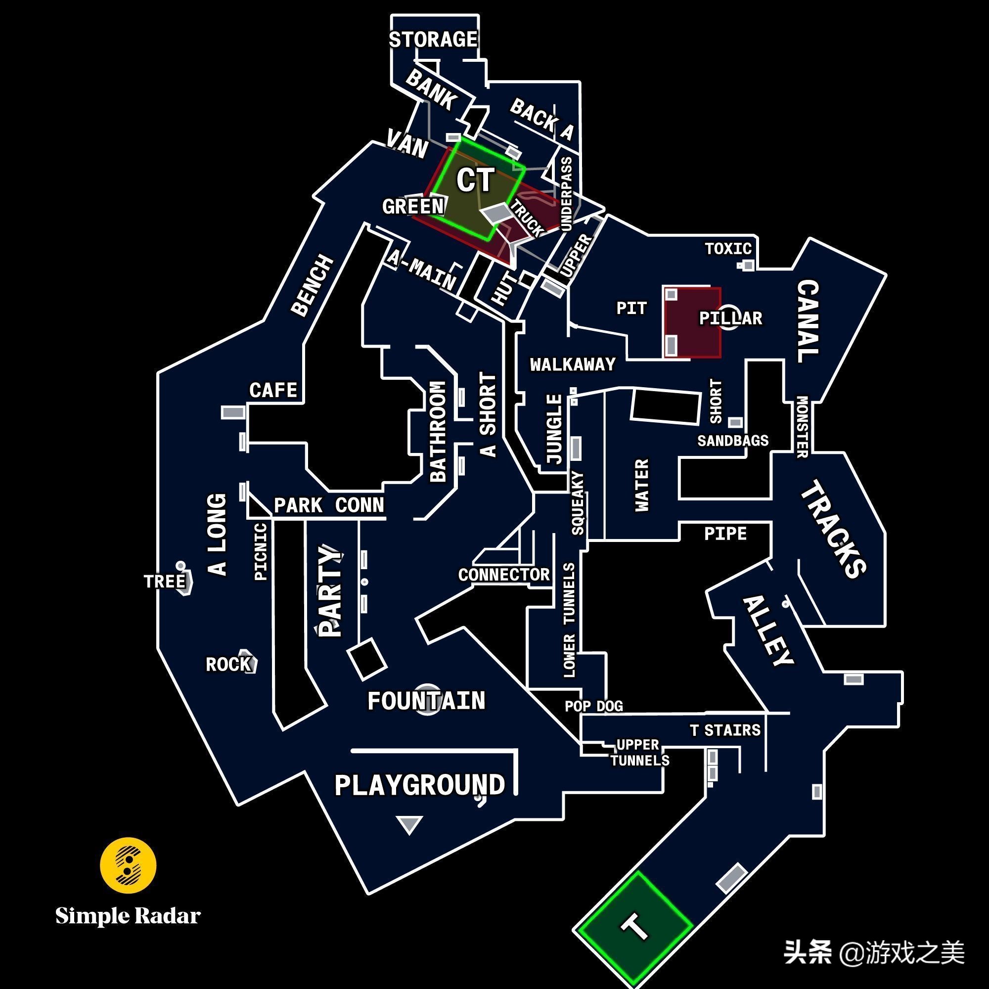《CSGO》中地图里所有的点位标记
