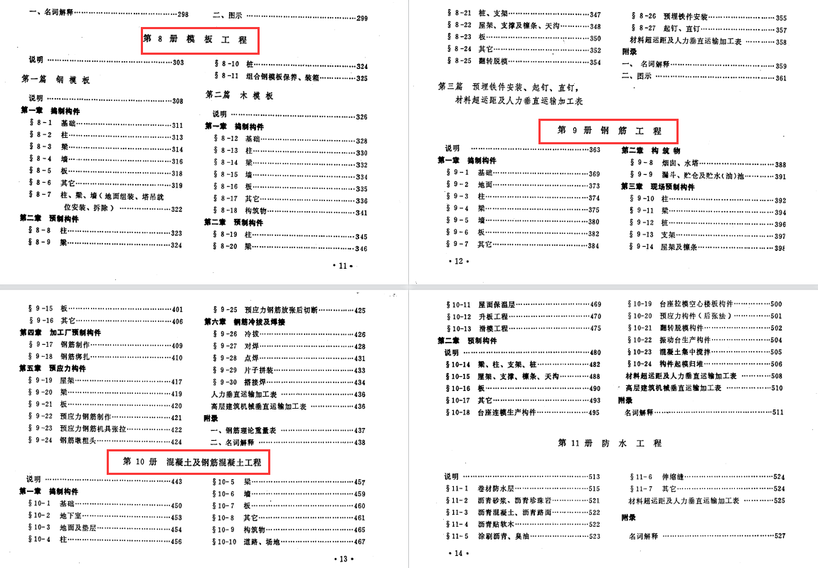定額不好算？666頁建築安裝工程統一勞動定額，1-4冊標准實用清晰