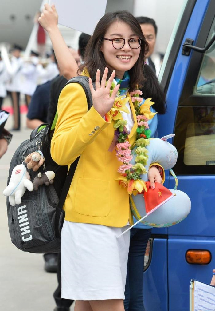 中国女游泳运动员傅园慧(2016年凭"洪荒之力"成名,拒绝千万代言费