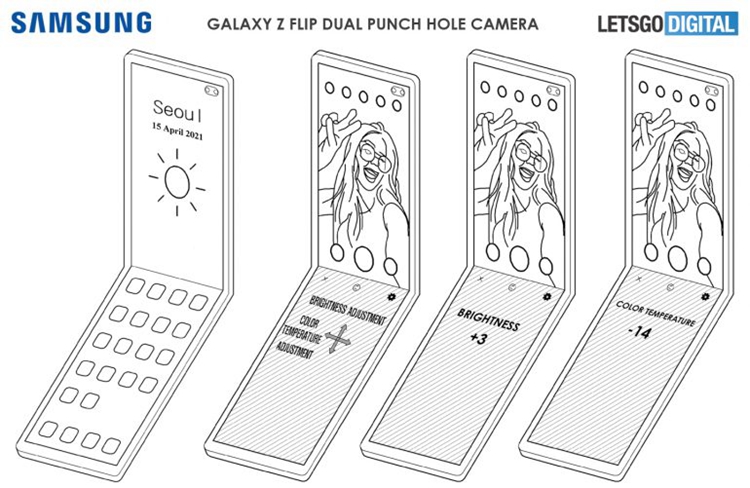 新款三星Galaxy Z Flip翻盖折叠手机曝光，前置双摄并采用屏下指纹
