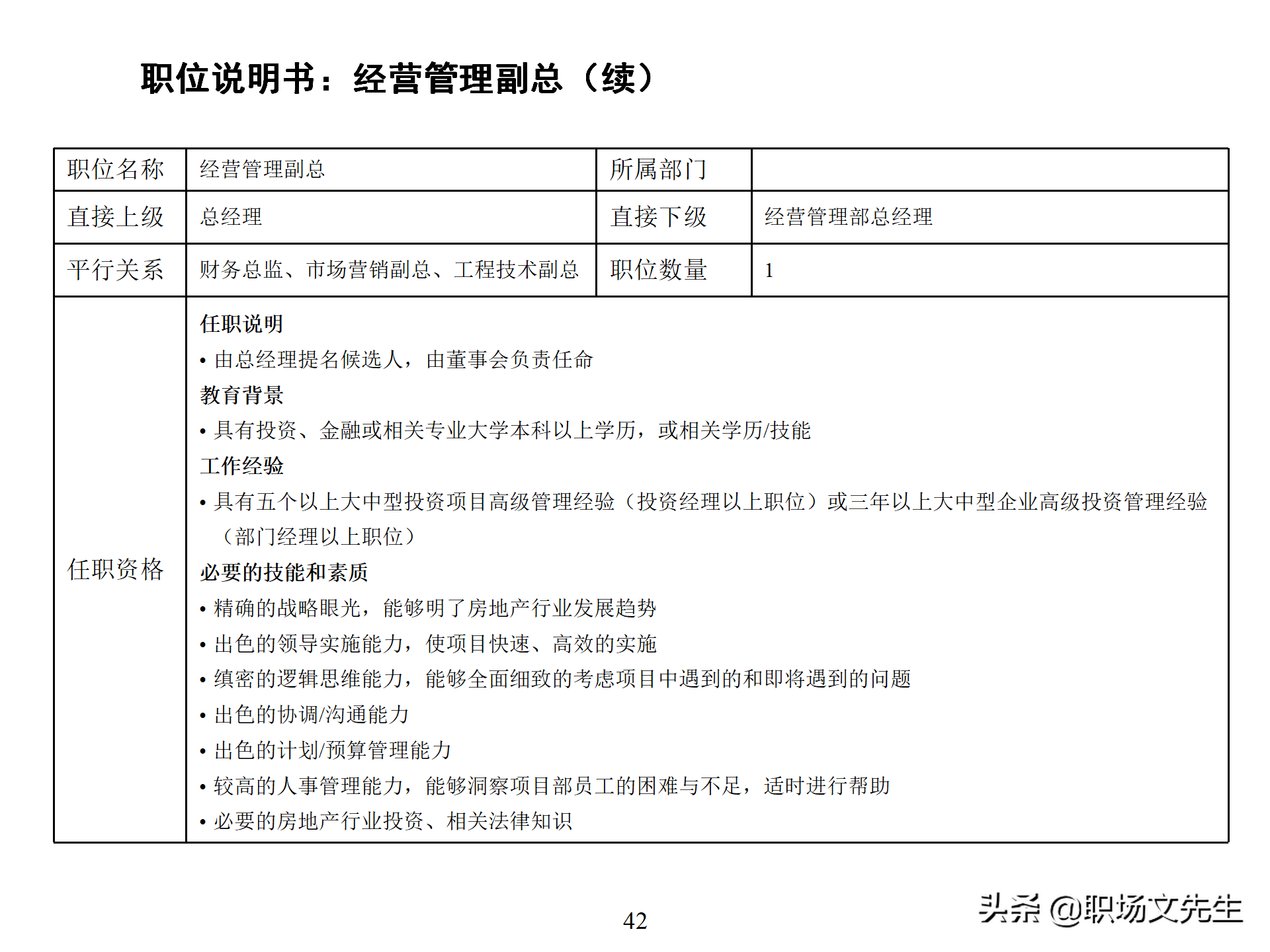 万科集团总监分享：93页房地产公司组织结构、部门职能、岗位职责