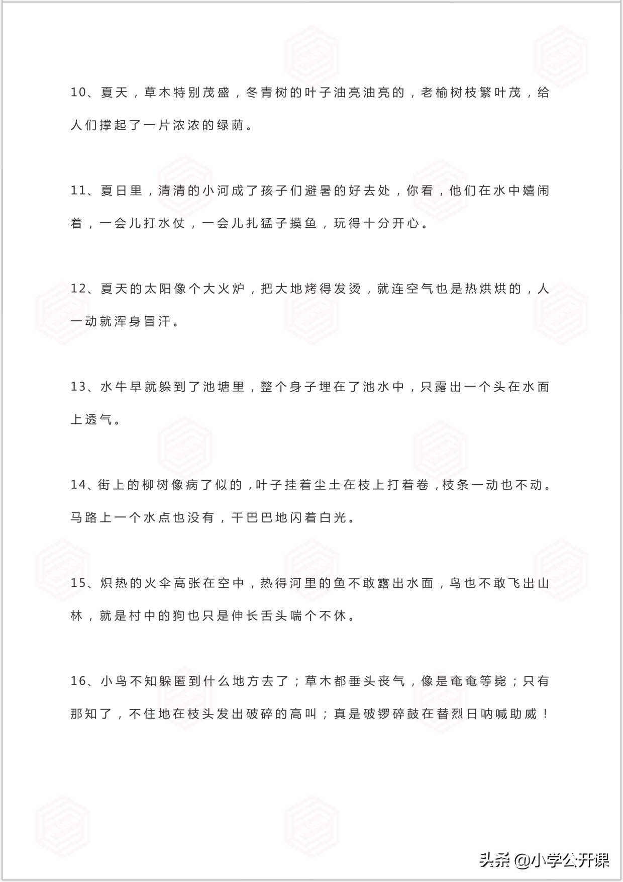 作文积累｜描写夏天的好句、成语、好段、好诗词（写作必备）