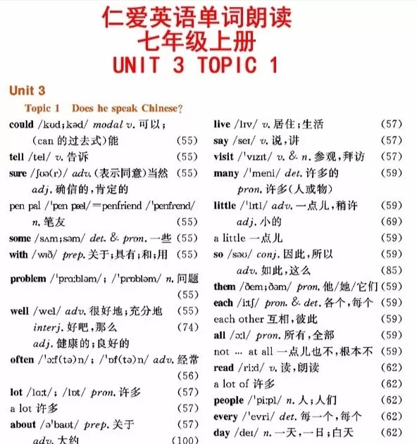 仁爱英语七年级上册Unit3：司机的英语表达与交通职业词汇学习