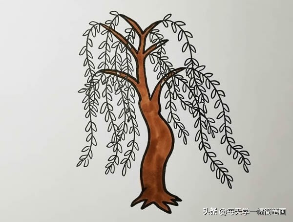 柳条怎么画,简单柳条怎么画