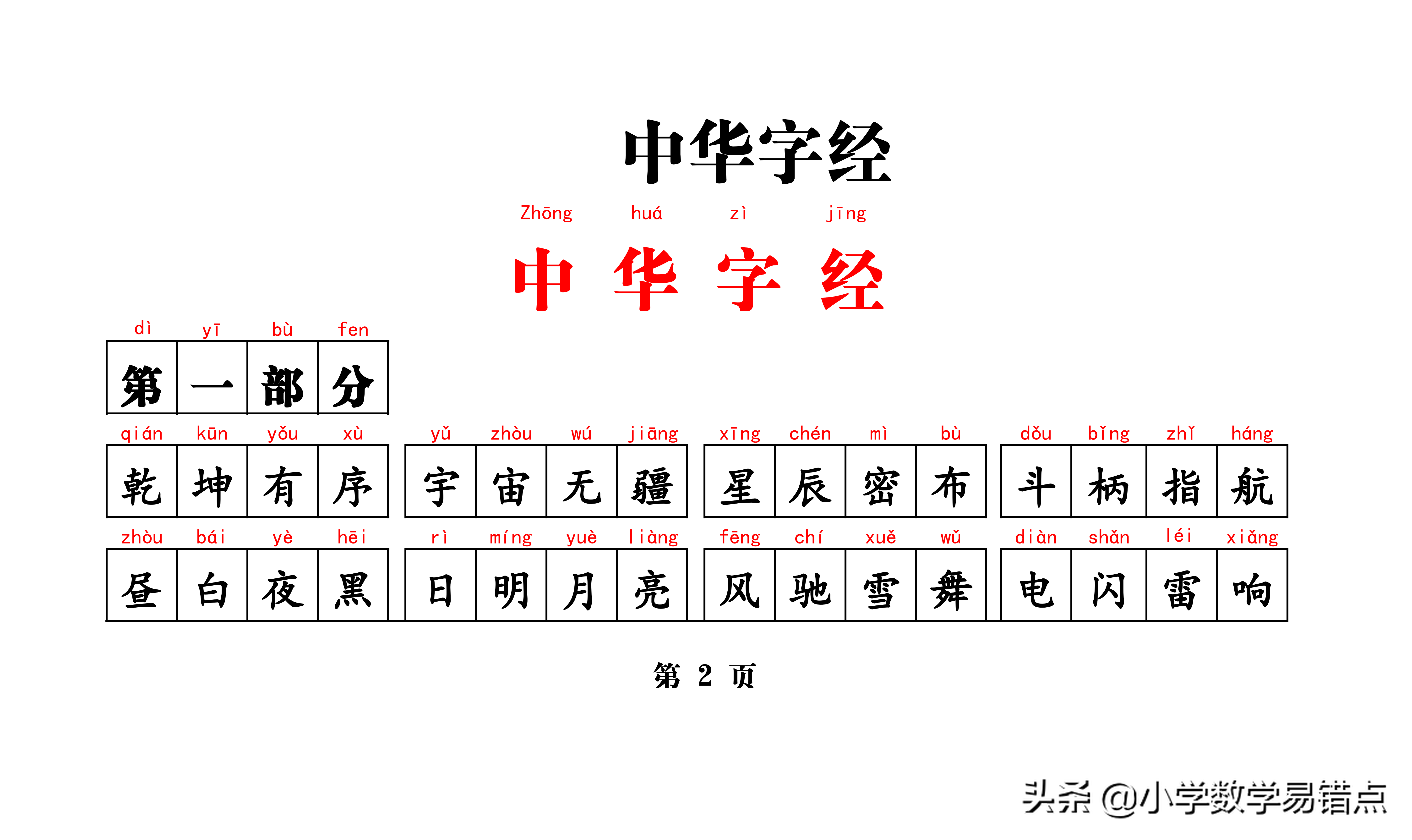 常用4000汉字《中华字经》（含拼音）孩子悄悄记，成绩噌噌噌上升