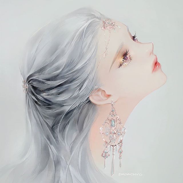 一组唯美女生插画作品分享