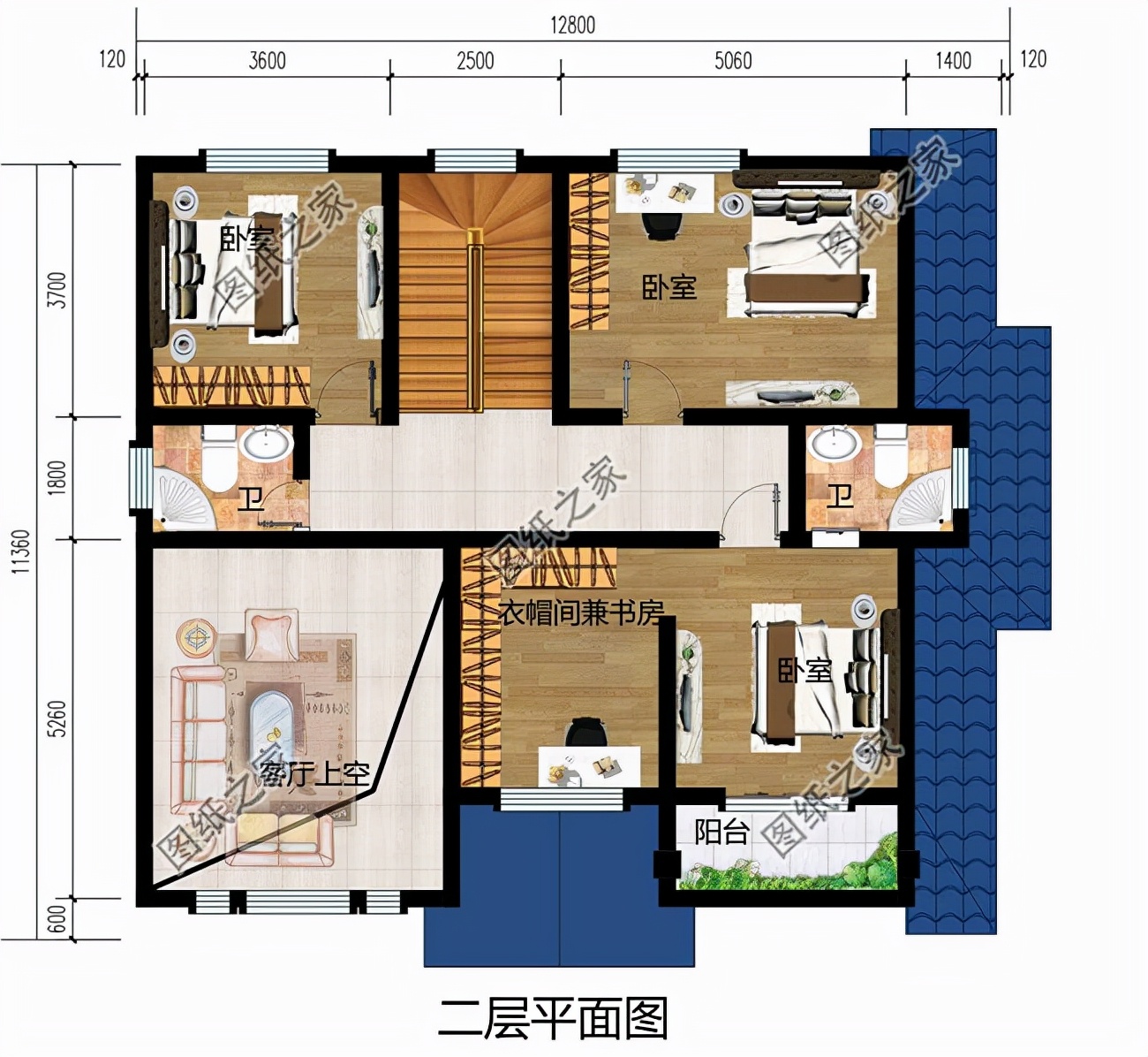 3款最新复式二层农村自建别墅，空中叠墅挑高客厅尽显奢华气质