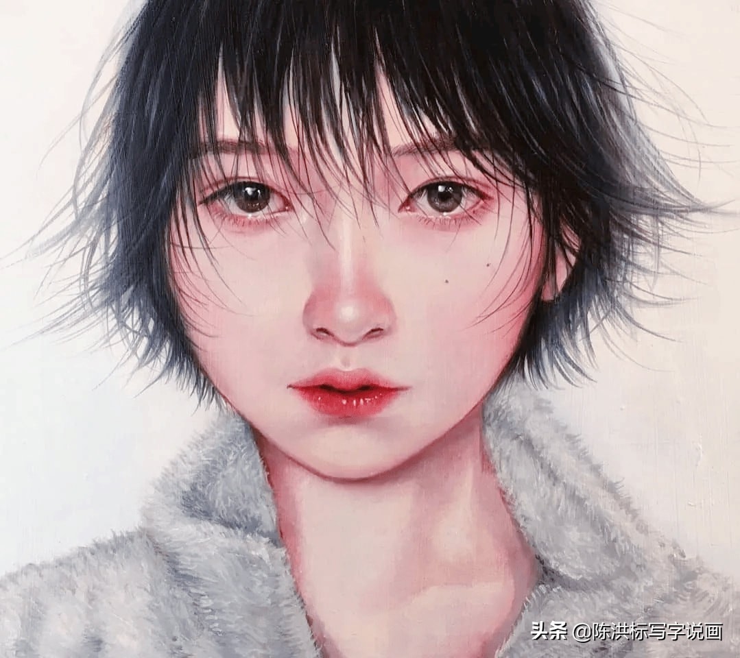 画中的人体太真实，少女伤心的泪水清晰可看，神情楚楚可怜惹人爱