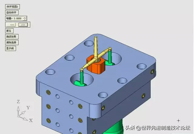 这个经典模具结构：4 面滑块+动模缩芯，无数人搞不定