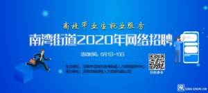 深圳市南湾街道2020年“高校毕业生就业服务”网络招聘