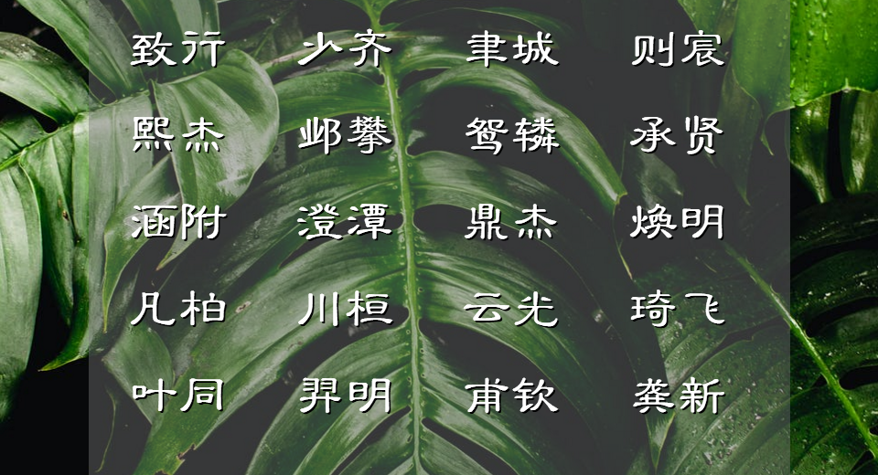 诗词里古色古香的男孩儿名字，个个悠扬清丽，昂然挺立