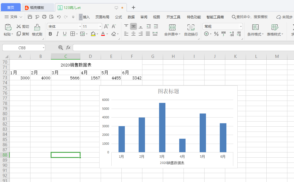 初学Excel办公软件插入图表1