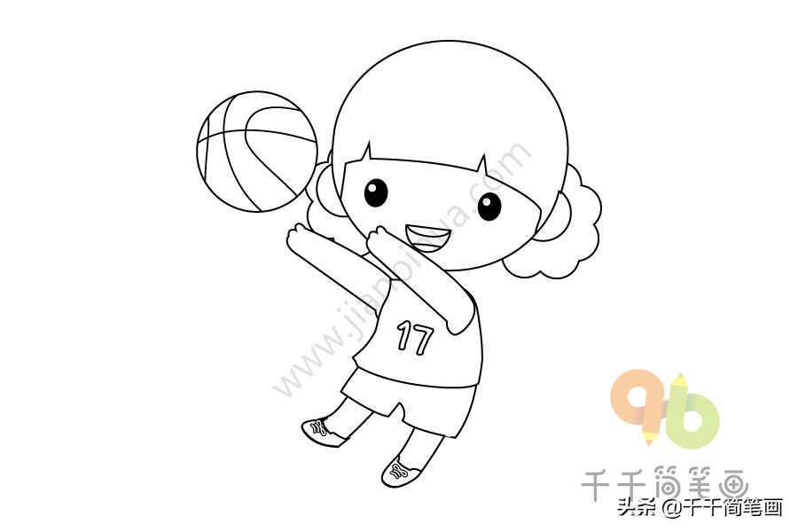 打篮球的简笔画图片(10种儿童运动简笔画，简单易学，宝妈收藏吧！)