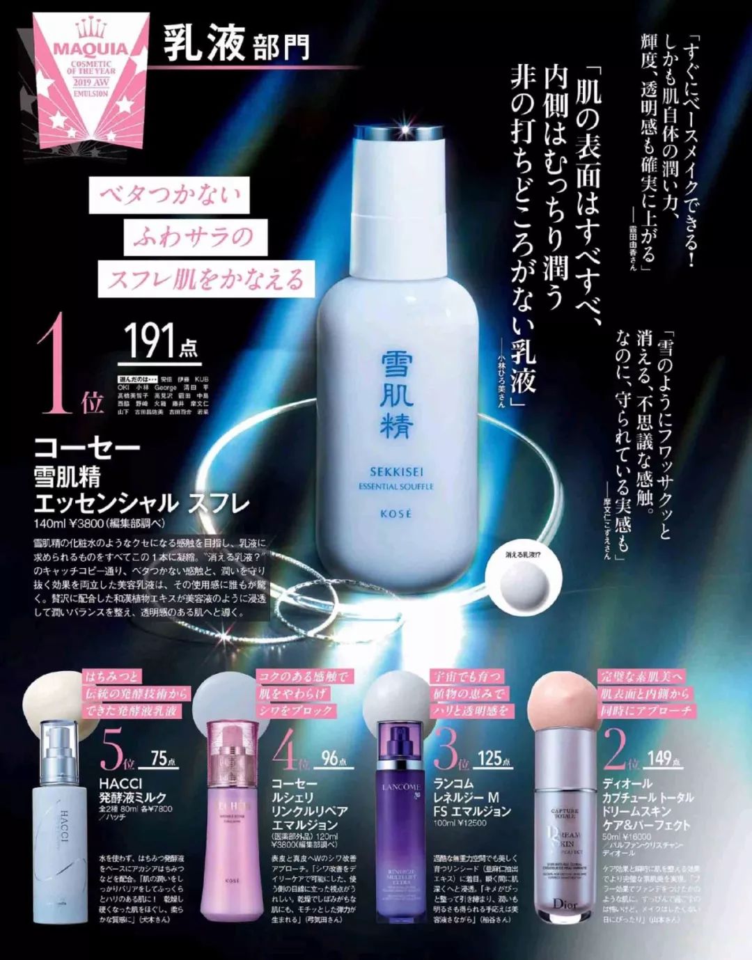 2019下半年最佳护肤美妆品排行榜｜日杂《MAQUIA》best cosme大赏