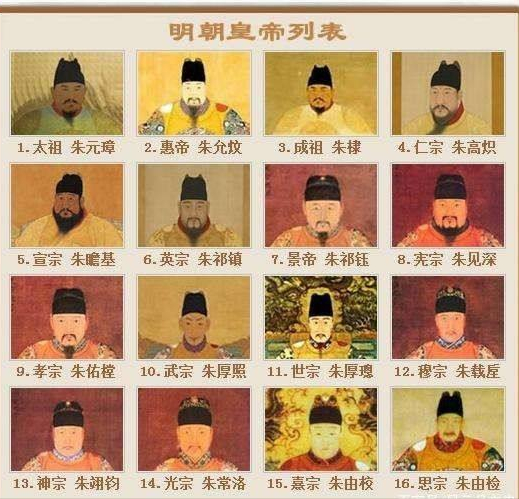 明朝一共16位皇帝，将他们的名字排列起来，会发现一个神奇的巧合