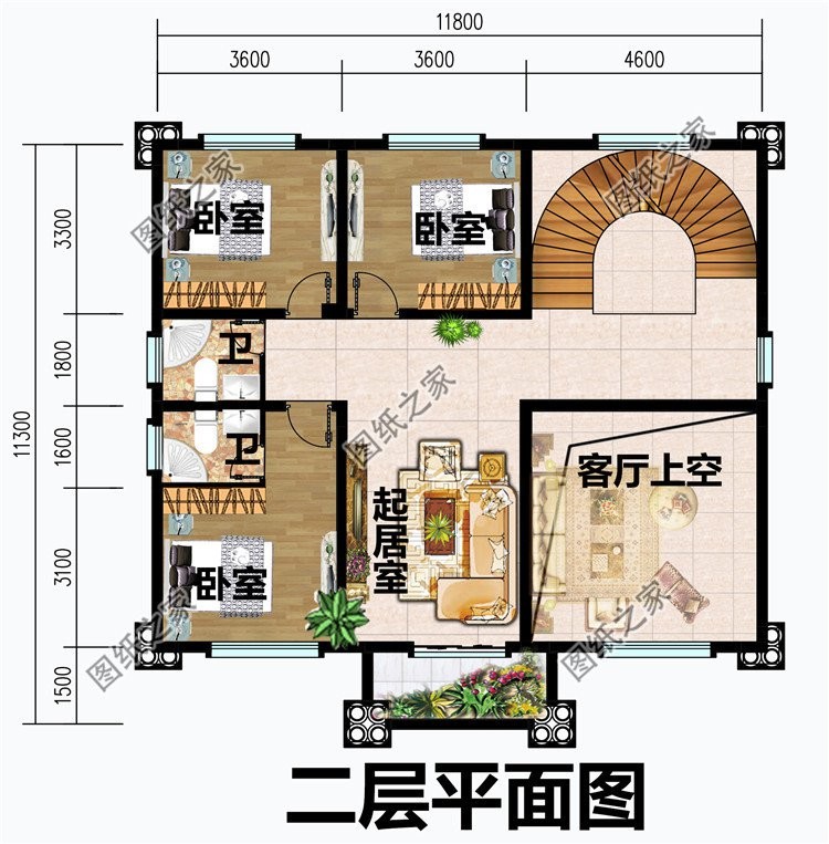 农村带露台二层挑空别墅，让大气深入内敛，让蓬勃充满眼睛