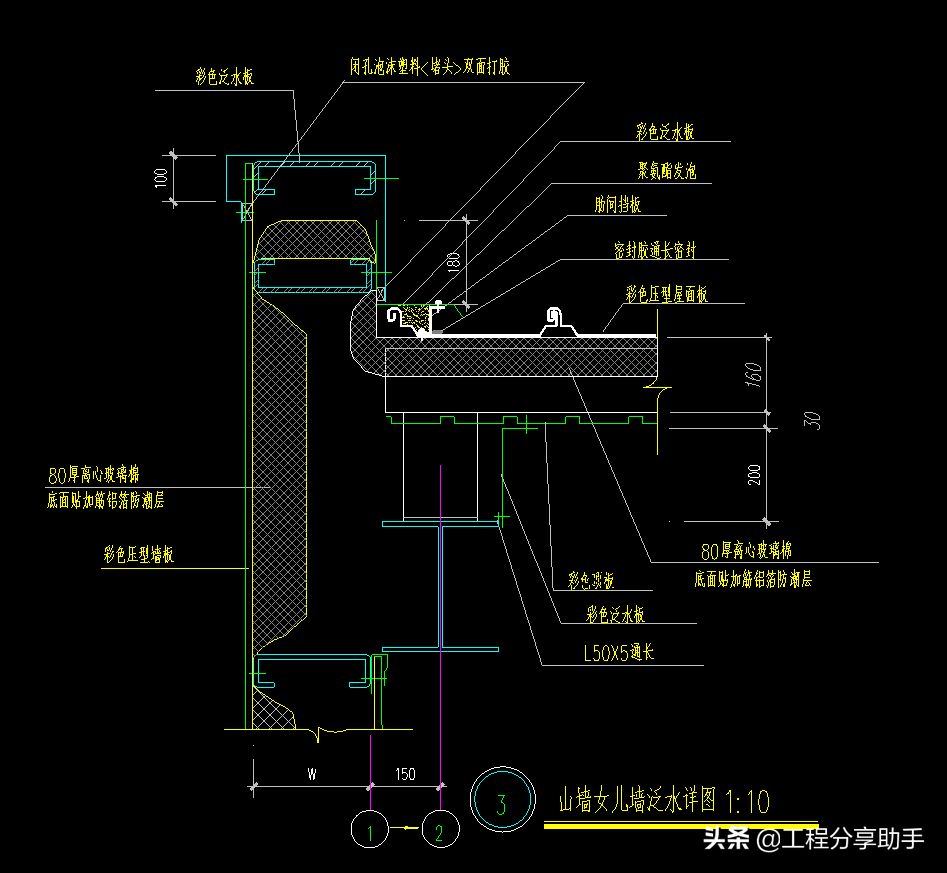 300个屋面,檐口,泛水,女儿墙节点详图,设计院通用绘制明确