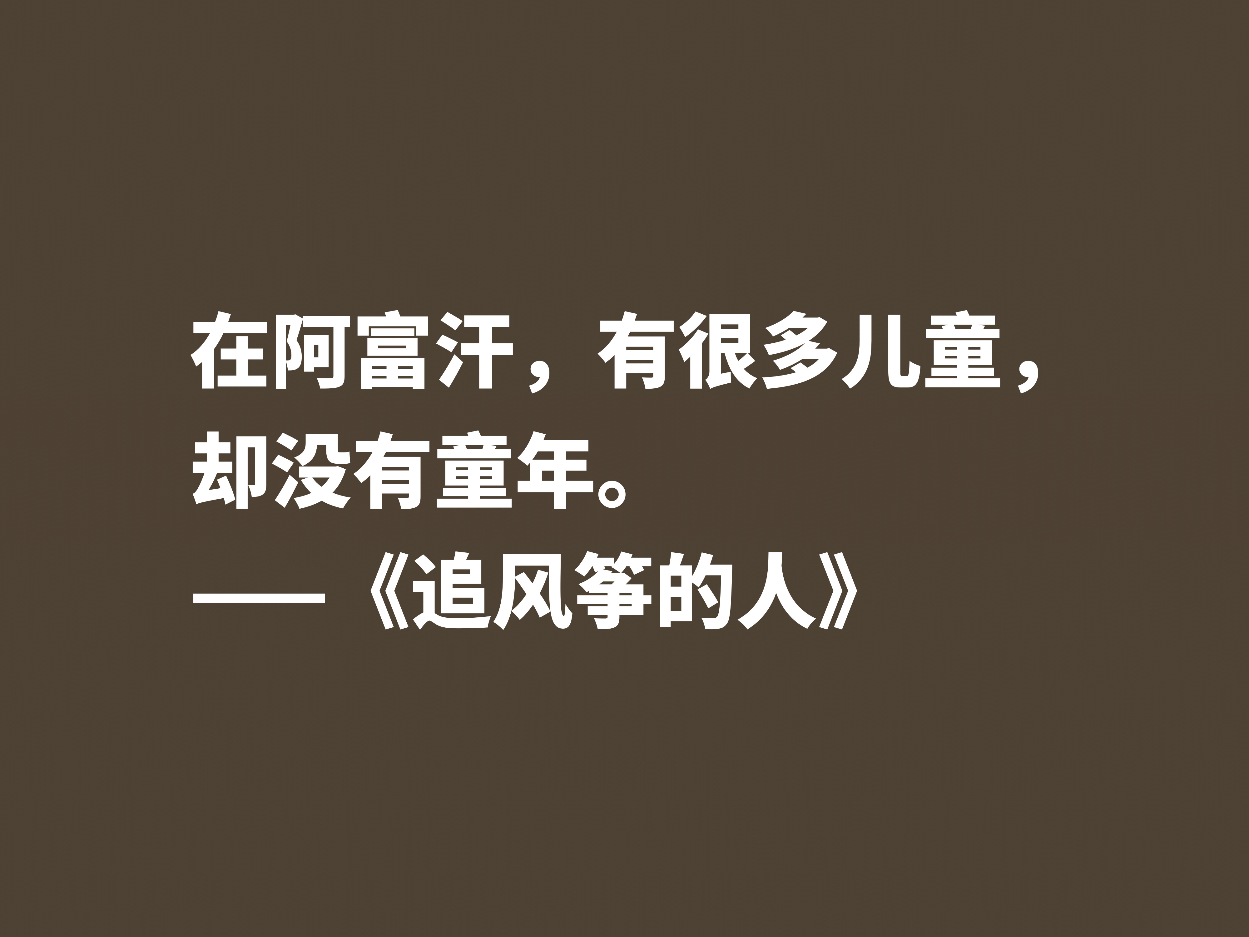 一口气读完的小说,《追风筝的人》魅力无限,这十句格言堪称经典