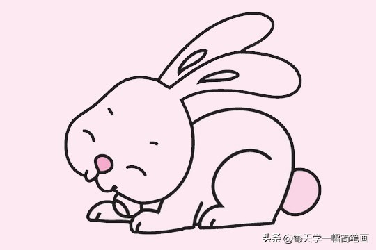 每天学一幅简笔画-可爱的小兔子简笔画画法步骤教程及图片大全